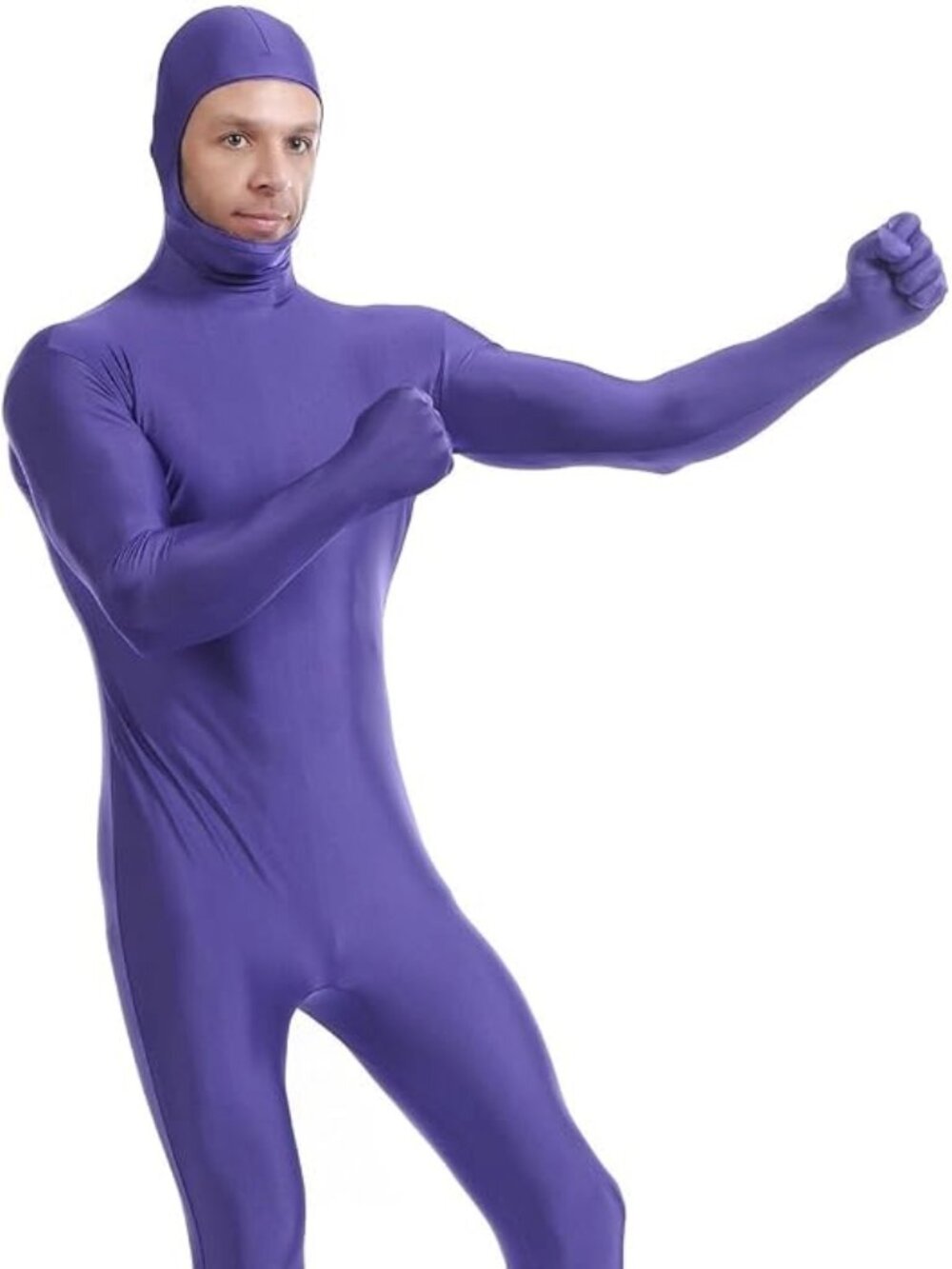 Purple Full Body Spandex Zentai Suit Halloween Costume Thanos Alien S M L XL 2XL